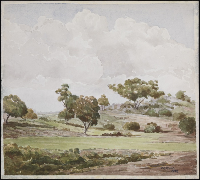 Rural scene 1932 Fred Flood Watercolour