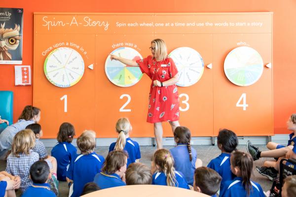 School group in the Story Place