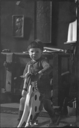 Nephew Alex Justman on Rocking Horse probably in Chana Orloffs studio
