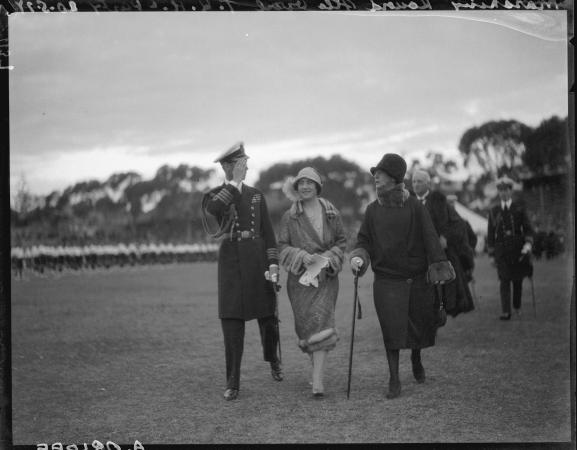 Duke and Duchess strolling around Fremantle Oval 1927