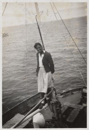 Sadie Corner on holiday from Mt Margaret Mission at Esperance ca1945