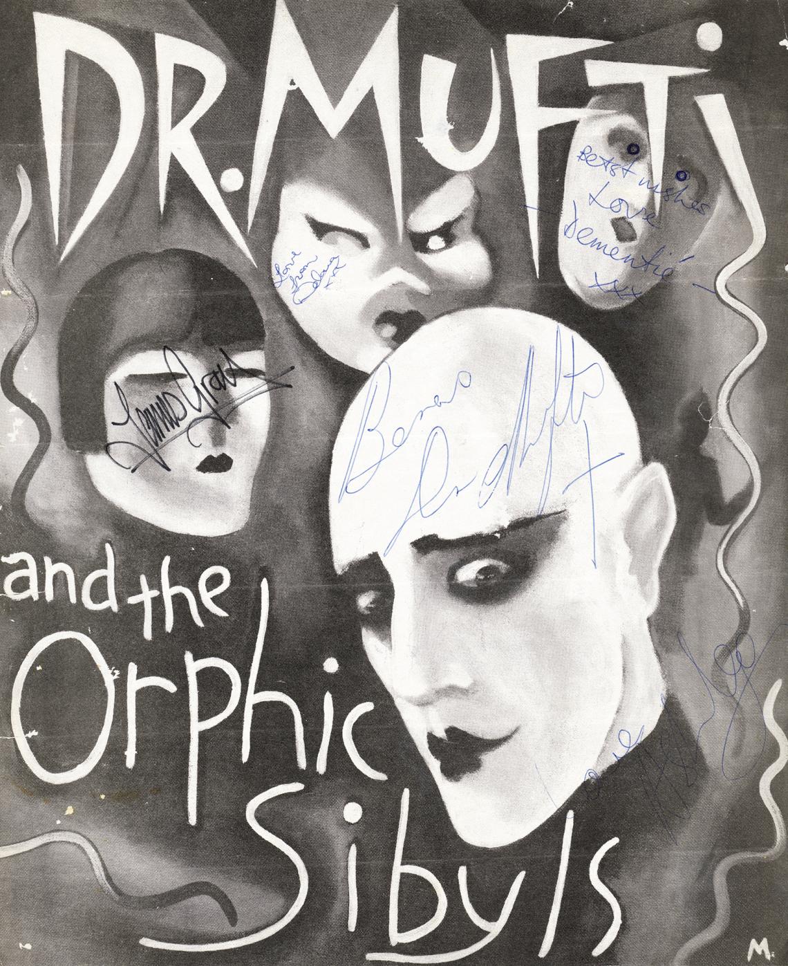 Black and white signed poster