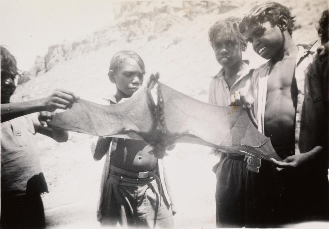 Children with a bat Gogo Station School c1957-1958
