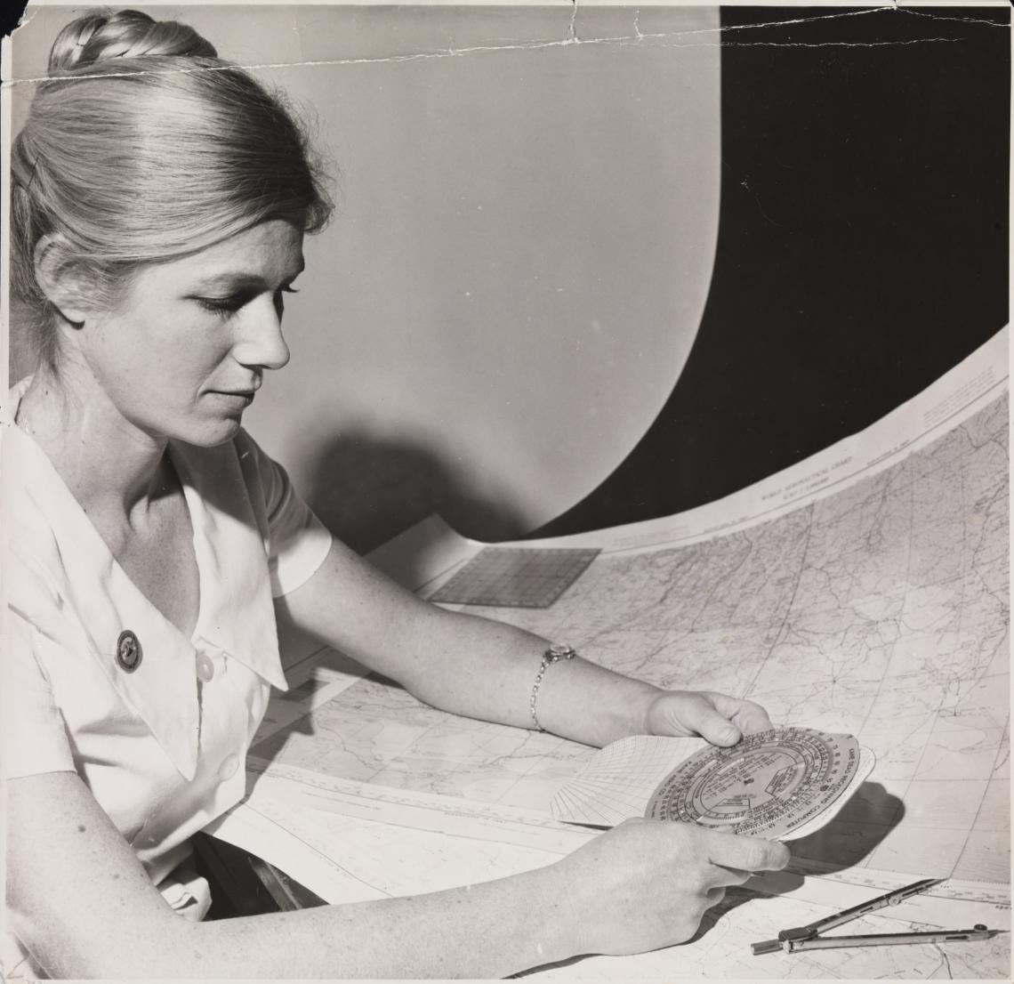 Robin Miller preparing for an air race October 1965