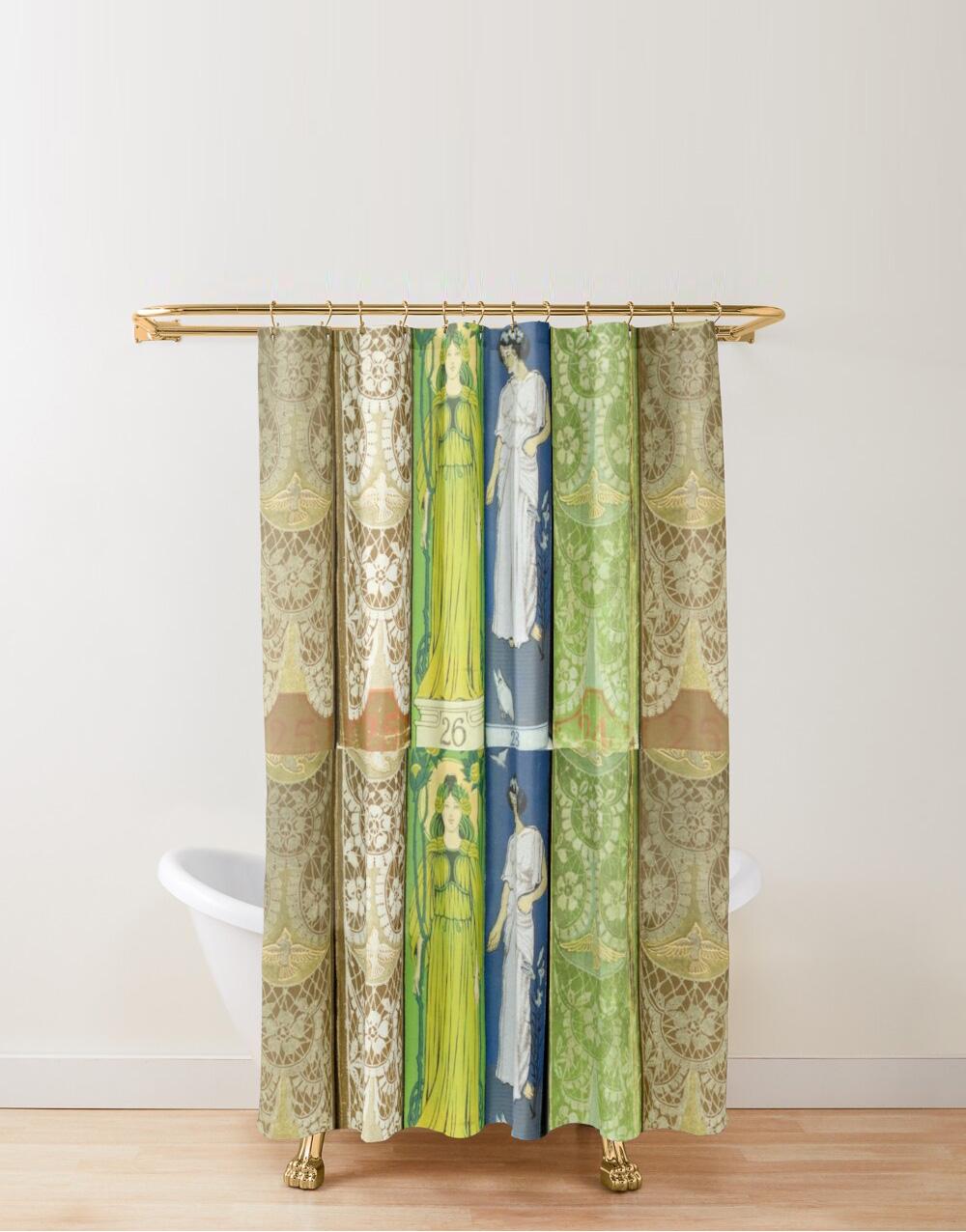Book spine shower curtain  on RedBubble