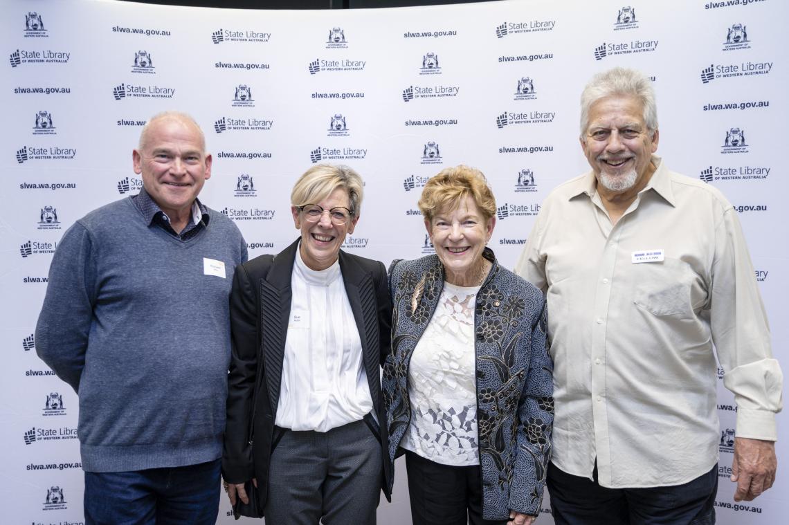 Fellows of the Library Board L-R Richard Offen Friends of Battye Sue North Margaret Nowak AM Richard Hazlewood
