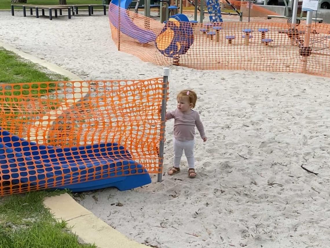 Closed Emu Point Playground Albany during COVID-19 pandemic