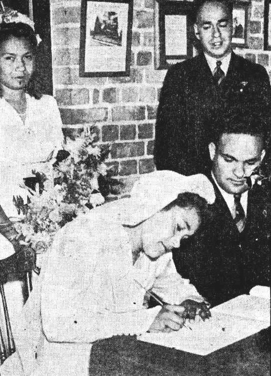 Myrtle and Jim Brennan on their wedding day